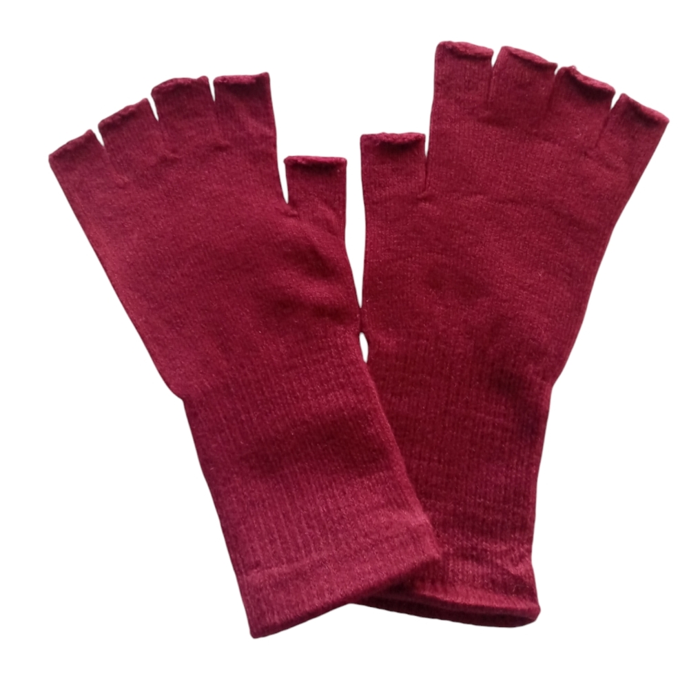 NWOT Premillow Red Unisex Fingerless, Half Finger, Long Cuff Warm Winter Gloves